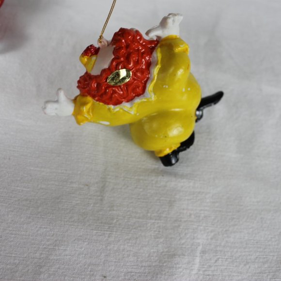 Plastic Blow Mold Ornament Lot Of 4 MCM Christmas Dancing Clowns Vintage Holiday - Picture 9 of 12